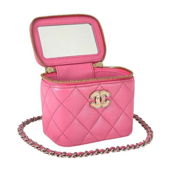 Chanel Coco Mark Chain Shoulder Bag Matelasse Small Vanity Shoulder Bag Leather - Picture 10 of 11